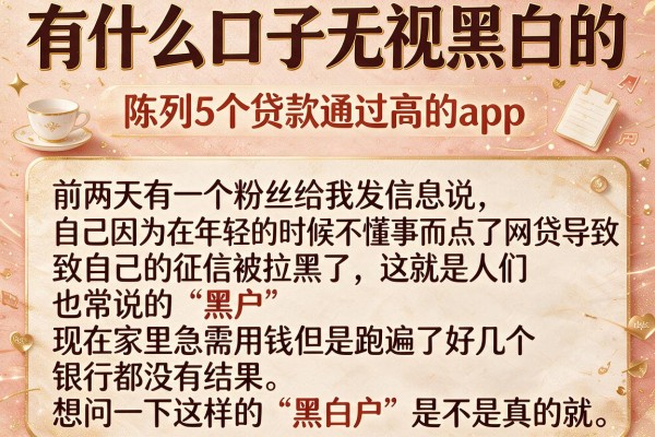 有什么口子无视黑白的，陈列5个贷款通过高的app