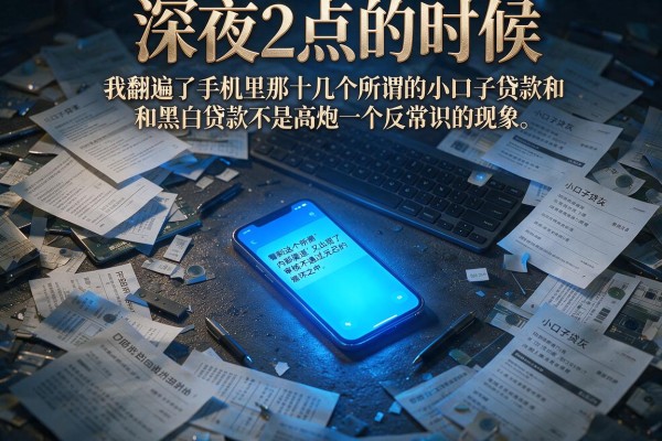 我翻遍了手机里那十几个所谓的小口子贷款和黑白贷款不是高炮的软件，发现了一个反常识的现象