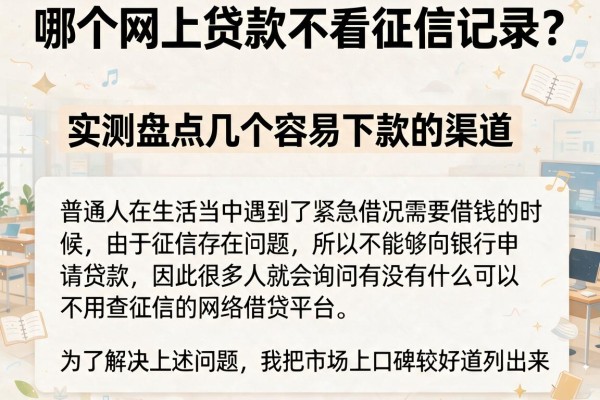 哪个网上贷款不看征信记录？实测盘点几个容易下款的渠道