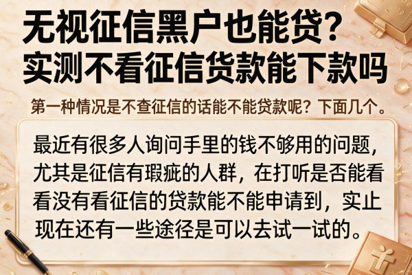 无视征信黑户也能贷？实测不看征信货款能下款吗