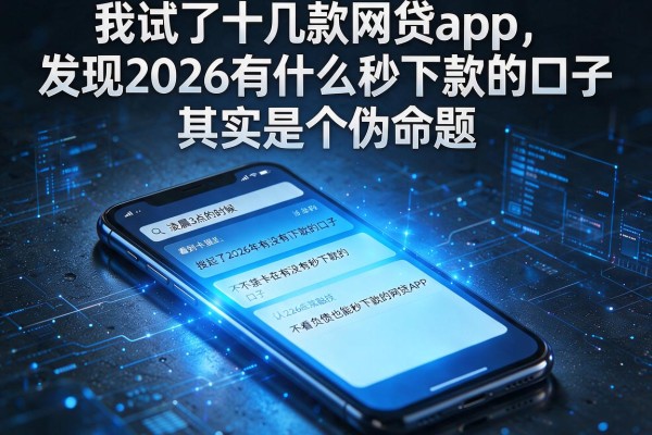 我试了十几款网贷app，发现2026有什么秒下款的口子其实是个伪命题