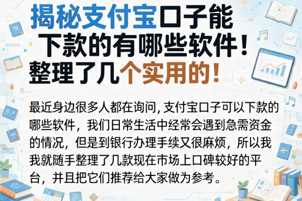 揭秘支付宝口子能下款的有哪些软件，整理了几个实用的