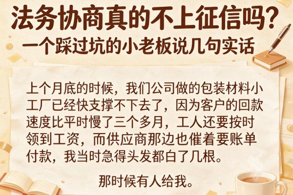 法务协商真的不上征信吗?一个踩过坑的小老板说几句实话