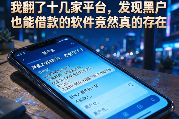 我翻了十几家平台，发现黑户也能借款的软件竟然真的存在