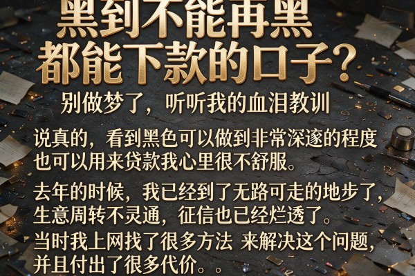 黑到不能再黑都能下款的口子？别做梦了，听听我的血泪教训