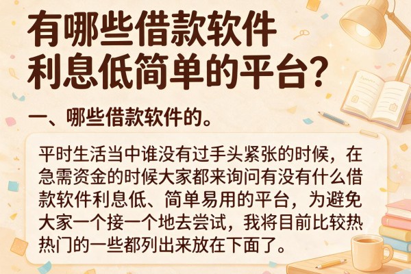 有哪些借款软件利息低简单的平台？整理了十个当前热门口子