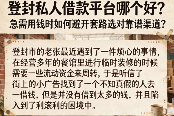 登封私人借款平台哪个好？急需用钱时如何避开套路选对靠谱渠道？