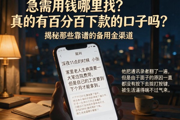 急需用钱哪里找？真的有百分百下款的口子吗？揭秘那些靠谱的备用金渠道