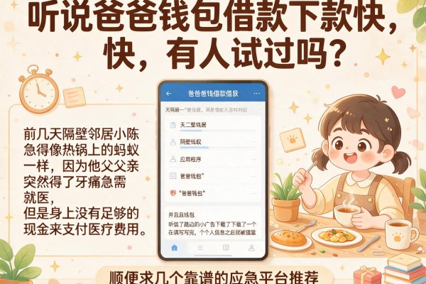 听说爸爸钱包借款下款快，有人试过吗？顺便求几个靠谱的应急平台推荐。