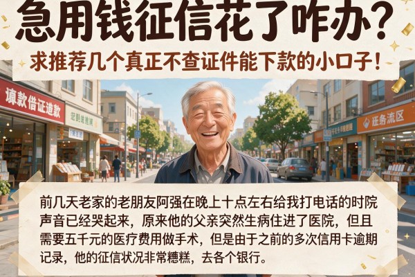 急用钱征信花了咋办？求推荐几个真正不查证件能下款的小口子！