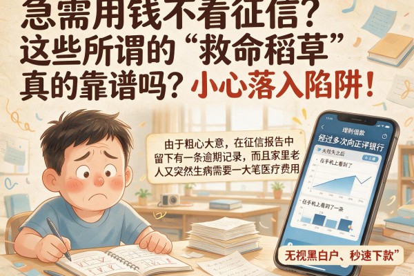 急需用钱不看征信？这些所谓的“救命稻草”真的靠谱吗？小心落入陷阱！