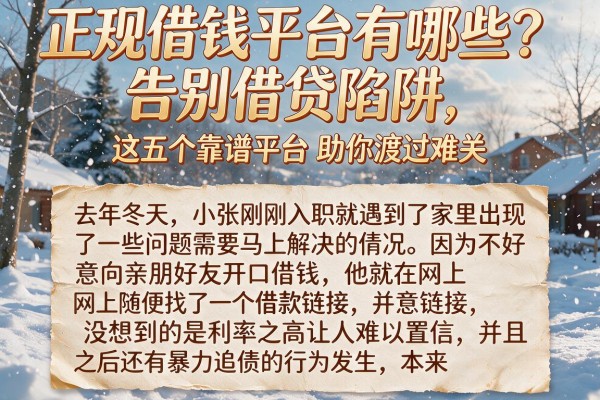 正规借钱平台有哪些？告别借贷陷阱，这五个靠谱平台助你渡过难关