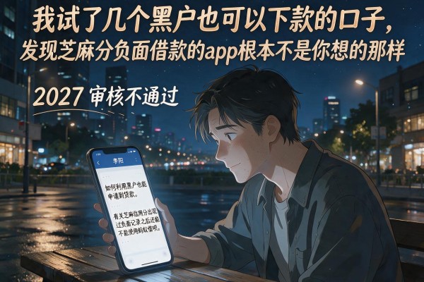 我试了几个黑户也可以下款的口子，发现芝麻分负面借款的app根本不是你想的那样