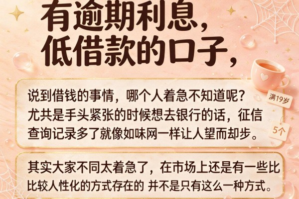 有逾期利息低借款的口子，罗列5个满19岁可以借款的app