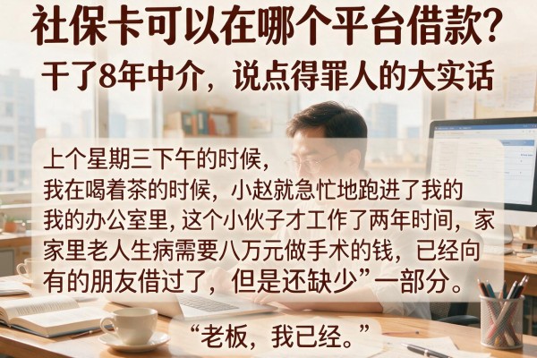 社保卡可以在哪个平台借款？干了8年中介，说点得罪人的大实话