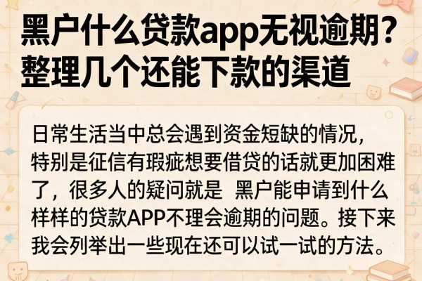 黑户什么贷款app无视逾期？整理几个还能下款的渠道
