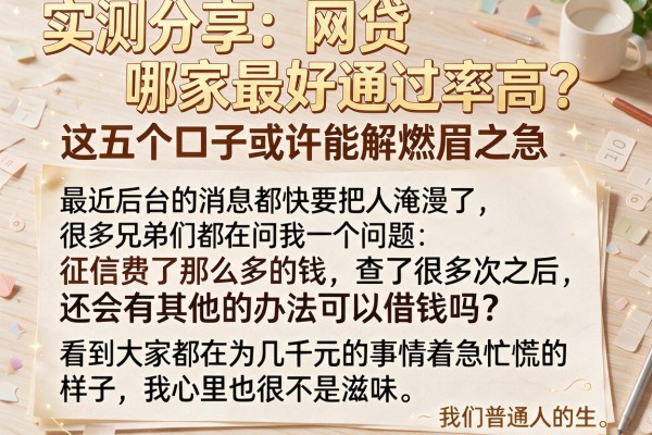 实测分享：网贷哪家最好通过率高？这五个口子或许能解燃眉之急