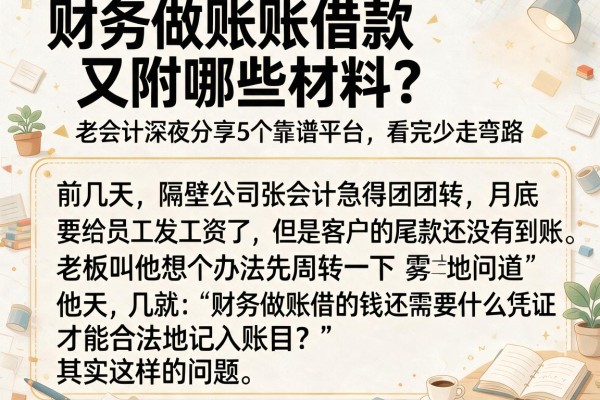 财务做账借款又附哪些材料？老会计深夜分享5个靠谱平台，看完少走弯路