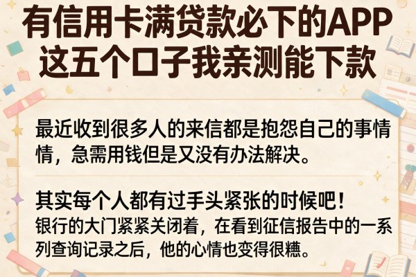 有信用卡满贷款必下的APP，这五个口子我亲测能下款