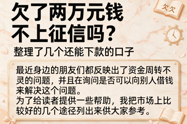 欠了两万元钱不上征信吗？整理了几个还能下款的口子