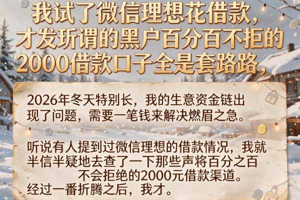 我试了微信理想花借款，才发现所谓的黑户百分百不拒的2000借款口子全是套路