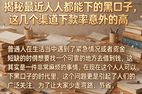 揭秘最近人人都能下的黑口子,这几个渠道下款率意外的高