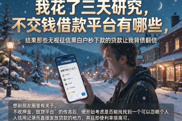 我花了三天研究不交钱借款平台有哪些，结果那些无视征信黑白户秒下款的贷款让我背债翻倍
