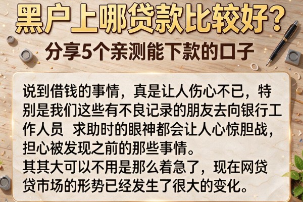 黑户上哪贷款比较好？分享5个亲测能下款的口子