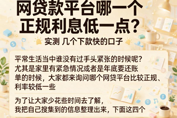 网贷款平台哪一个正规利息低一点？实测几个下款快的口子