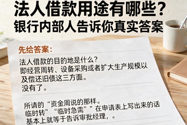 法人借款用途有哪些？银行内部人告诉你真实答案