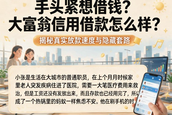 手头紧想借钱？大富翁信用借款怎么样？揭秘真实放款速度与隐藏套路