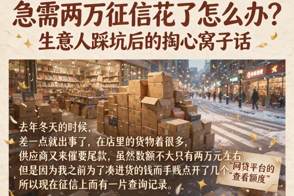 急需两万征信花了怎么办？生意人踩坑后的掏心窝子话