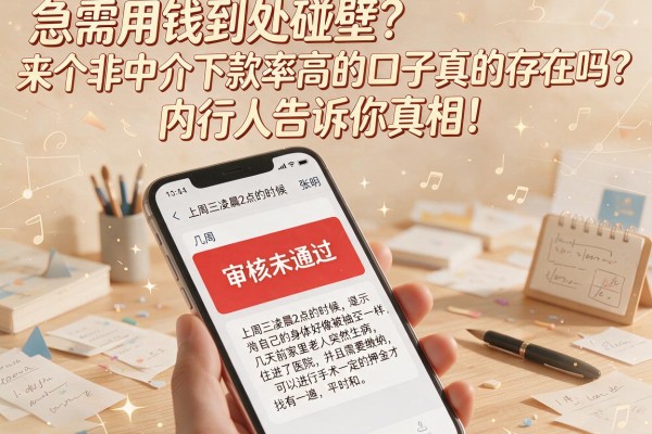 急需用钱到处碰壁？来个非中介下款率高的口子真的存在吗？内行人告诉你真相！