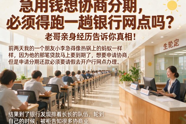 急用钱想协商分期，必须得跑一趟银行网点吗？老哥亲身经历告诉你真相！