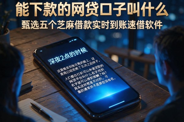 能下款的网贷口子叫什么，甄选五个芝麻借款实时到账速借软件
