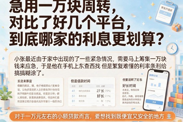 急用一万块周转，对比了好几个平台，到底哪家的利息更划算？