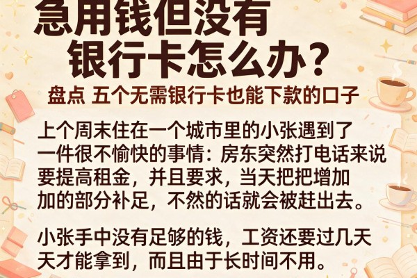 急用钱但没有银行卡怎么办？盘点五个无需银行卡也能下款的口子