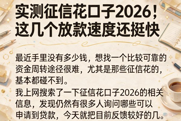 实测征信花口子2026，这几个放款速度还挺快