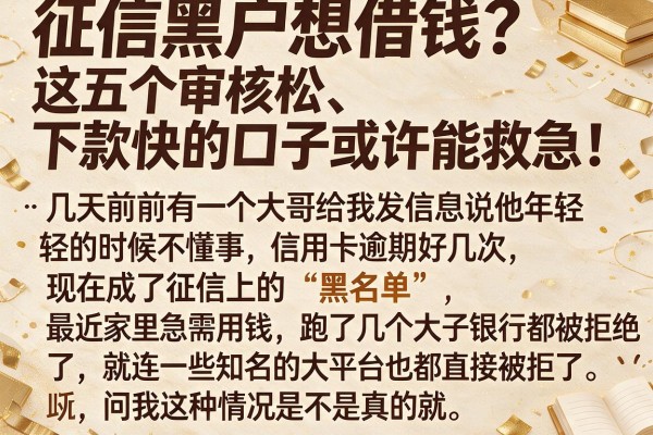 征信黑户想借钱？这五个审核松、下款快的口子或许能救急！