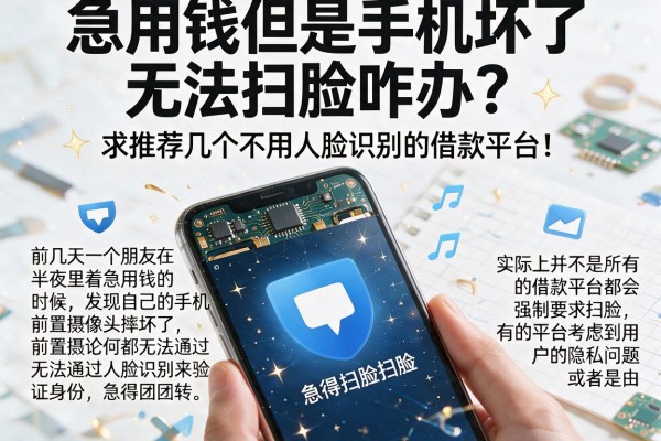 急用钱但是手机坏了无法扫脸咋办？求推荐几个不用人脸识别的借款平台！