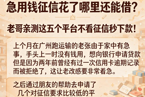 急用钱征信花了哪里还能借？老哥亲测这五个平台不看征信秒下款！