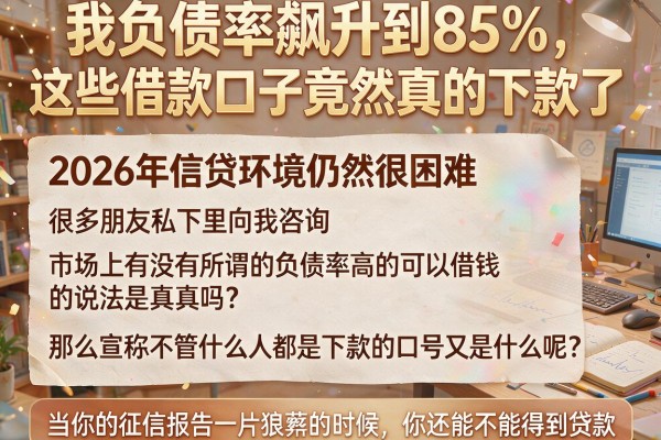 我负债率飙升到85%，这些借款口子竟然真的下款了