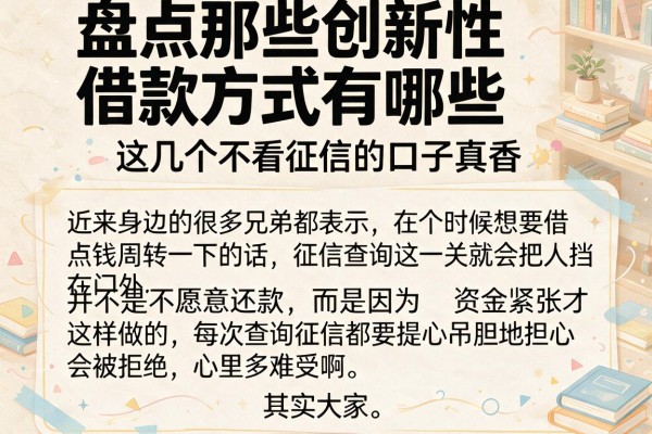 盘点那些创新性借款方式有哪些，这几个不看征信的口子真香