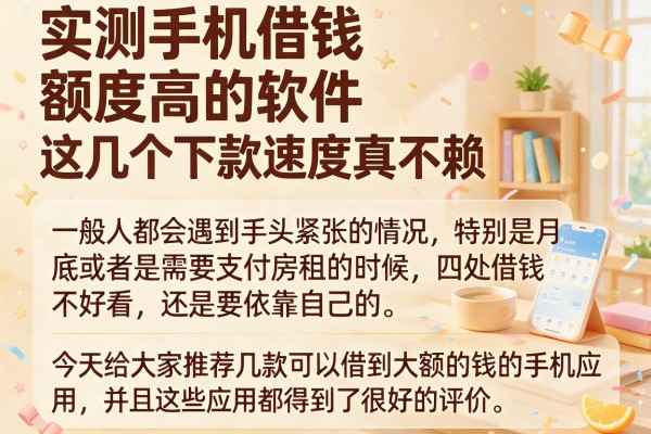 实测手机借钱额度高的软件,这几个下款速度真不赖