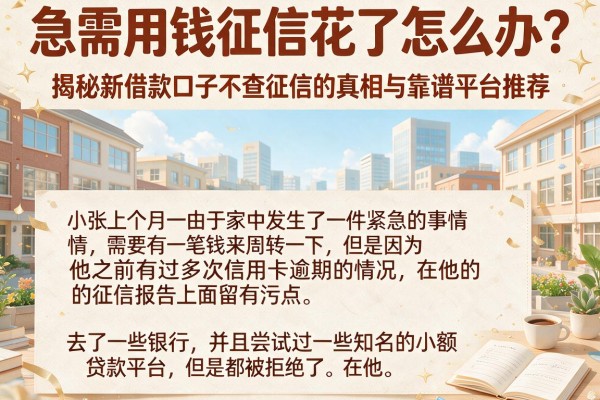 急需用钱征信花了怎么办？揭秘新借款口子不查征信的真相与靠谱平台推荐
