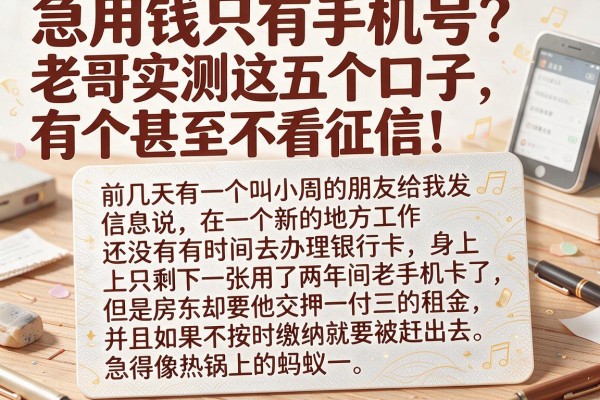 急用钱只有手机号？老哥实测这五个口子，有个甚至不看征信！