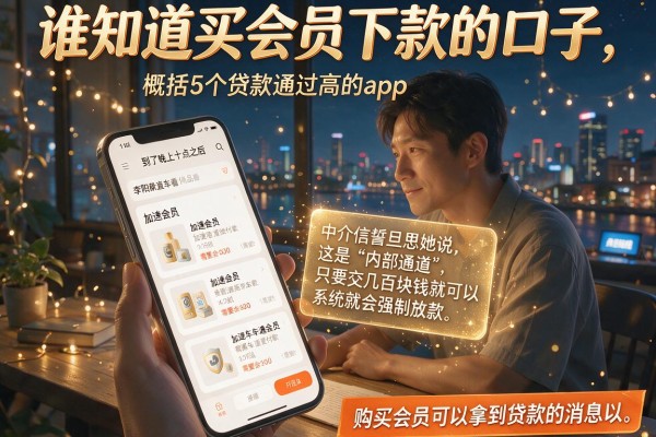 谁知道买会员下款的口子，概括5个贷款通过高的app