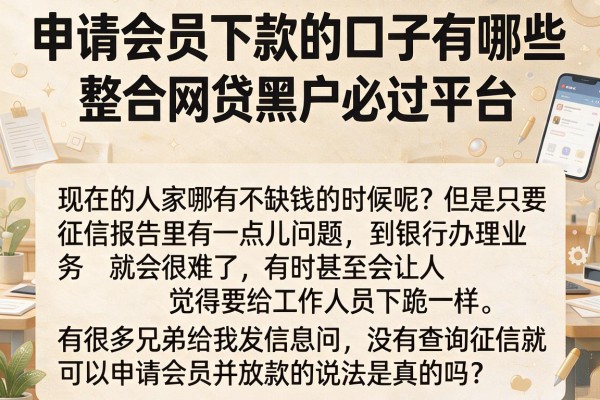 申请会员下款的口子有哪些，整合五个网贷黑户必过平台