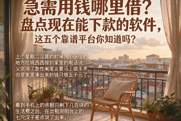 急需用钱哪里借？盘点现在能下款的软件，这五个靠谱平台你知道吗？