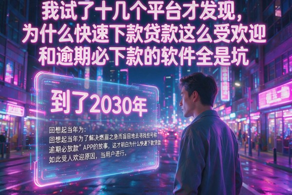 我试了十几个平台才发现，为什么快速下款贷款这么受欢迎和逾期必下款的软件全是坑
